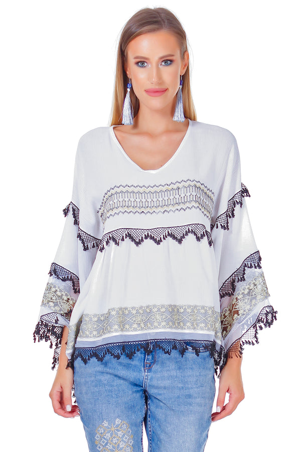 Bluza vascoza cu broderie freeshipping - Liza Panait Online Boutique